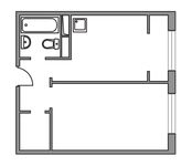 Планировка 1-комнатной квартиры, 34,07 м2