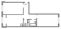 Планировка 2-комнатной квартиры, 61,39 м2