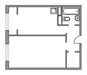 Планировка 1-комнатной квартиры, 41,12 м2