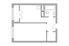 Планировка 1-комнатной квартиры, 32,83 м2