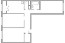 Планировка 3-комнатной квартиры, 69,26 м2