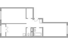 Планировка 2-комнатной квартиры, 54,49 м2