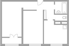 Планировка 2-комнатной квартиры, 50,19 м2