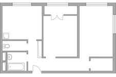 Планировка 2-комнатной квартиры, 54,22 м2