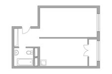 Планировка 1-комнатной квартиры, 37,35 м2