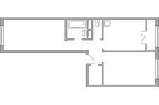 Планировка 2-комнатной квартиры, 54,15 м2