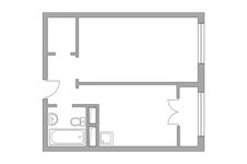 Планировка 1-комнатной квартиры, 35,76 м2