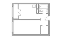 Планировка 1-комнатной квартиры, 33,25 м2