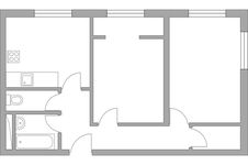 Планировка 2-комнатной квартиры, 54,22 м2