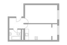 Планировка 1-комнатной квартиры, 37,35 м2