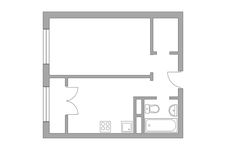 Планировка 1-комнатной квартиры, 33,25 м2