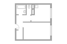 Планировка 1-комнатной квартиры, 33,77 м2