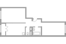 Планировка 2-комнатной квартиры, 51,45 м2
