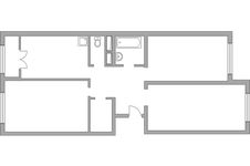 Планировка 3-комнатной квартиры, 73,46 м2