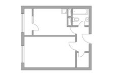 Планировка 1-комнатной квартиры, 38,39 м2