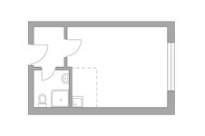 Планировка квартиры студии, 23,9 м2