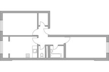 Планировка 2-комнатной квартиры, 54,15 м2