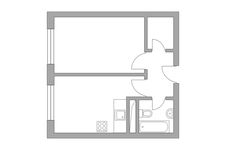 Планировка 1-комнатной квартиры, 32,09 м2