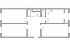 Планировка 3-комнатной квартиры, 71,81 м2