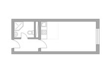 Планировка квартиры студии, 23,42 м2