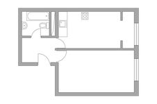 Планировка 1-комнатной квартиры, 37,35 м2