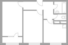 Планировка 2-комнатной квартиры, 50,19 м2