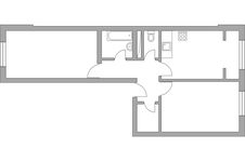 Планировка 2-комнатной квартиры, 54,15 м2
