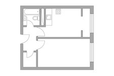 Планировка 1-комнатной квартиры, 35,1 м2