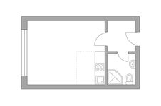 Планировка квартиры студии, 23,9 м2