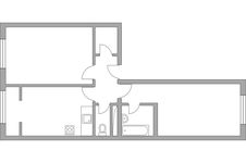 Планировка 2-комнатной квартиры, 56,53 м2