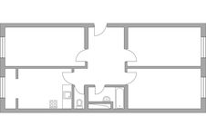 Планировка 3-комнатной квартиры, 71,81 м2