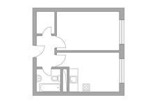 Планировка 1-комнатной квартиры, 32,27 м2