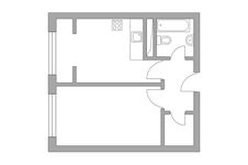 Планировка 1-комнатной квартиры, 31,67 м2