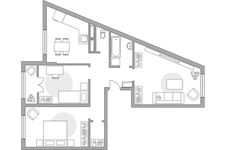 Планировка 3-комнатной квартиры, 69,28 м2