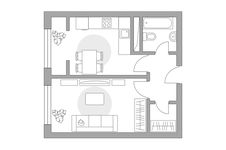 Планировка 1-комнатной квартиры, 31,67 м2