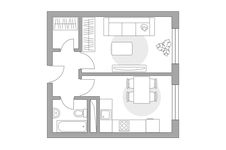 Планировка 1-комнатной квартиры, 32,27 м2