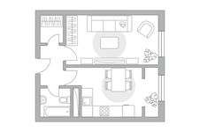 Планировка 1-комнатной квартиры, 35,76 м2