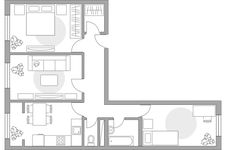 Планировка 3-комнатной квартиры, 69,26 м2