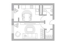 Планировка 1-комнатной квартиры, 35,76 м2