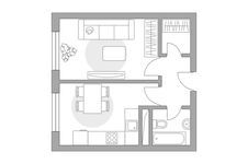 Планировка 1-комнатной квартиры, 32,09 м2