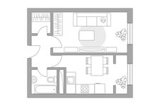 Планировка 1-комнатной квартиры, 33,25 м2