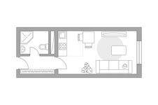 Планировка квартиры студии, 23,42 м2