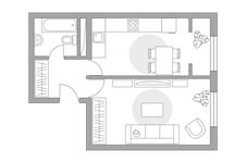 Планировка 1-комнатной квартиры, 37,35 м2
