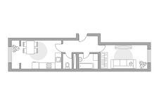 Планировка 1-комнатной квартиры, 37,44 м2