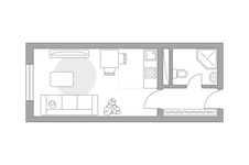 Планировка квартиры студии, 23,42 м2