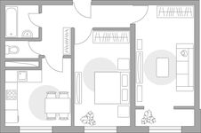 Планировка 2-комнатной квартиры, 50,19 м2