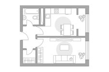 Планировка 1-комнатной квартиры, 32,83 м2
