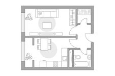 Планировка 1-комнатной квартиры, 32,83 м2