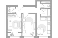 Планировка 2-комнатной квартиры, 50,65 м2