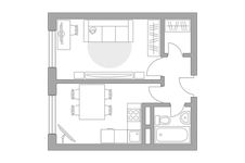 Планировка 1-комнатной квартиры, 32,09 м2